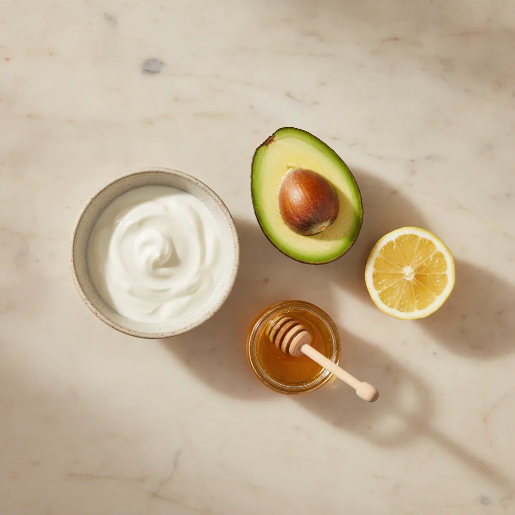 Avocado and yogurt brightening mask preparation