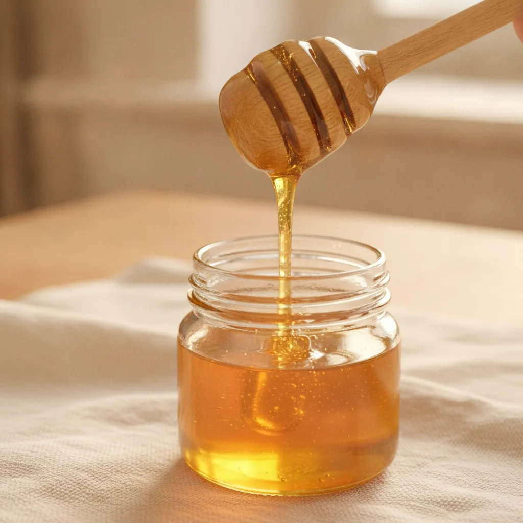 Raw golden honey