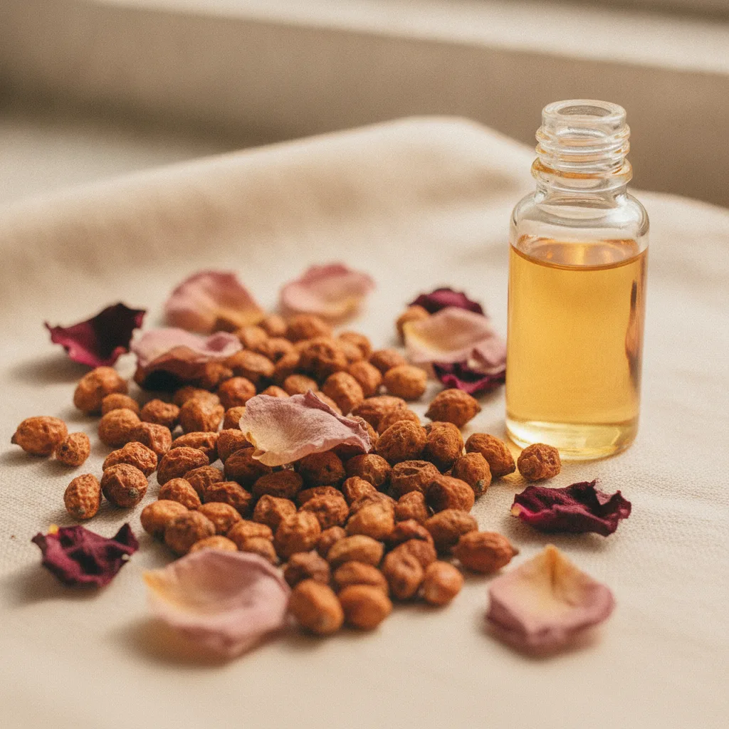 Rosehip seeds and dried rose petals