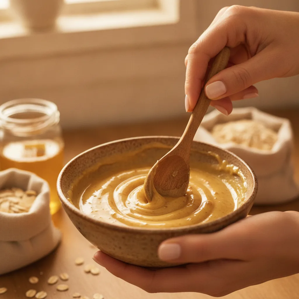 Blending ingredients in a bowl