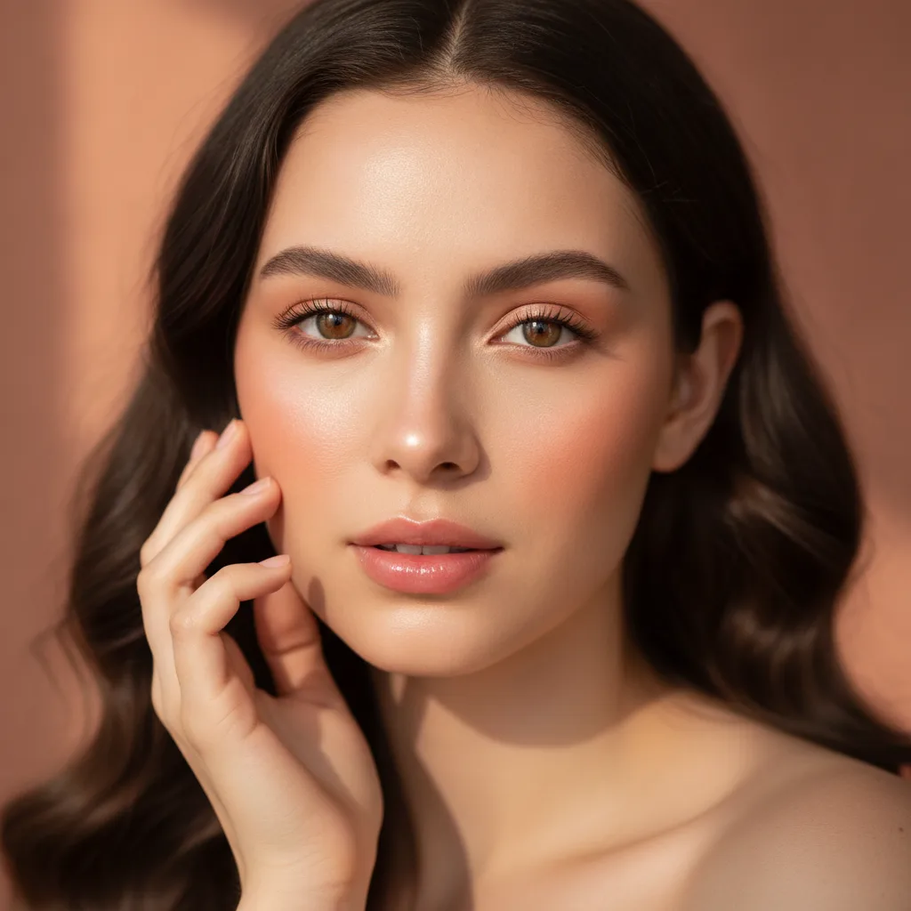 Woman with glowing radiant skin